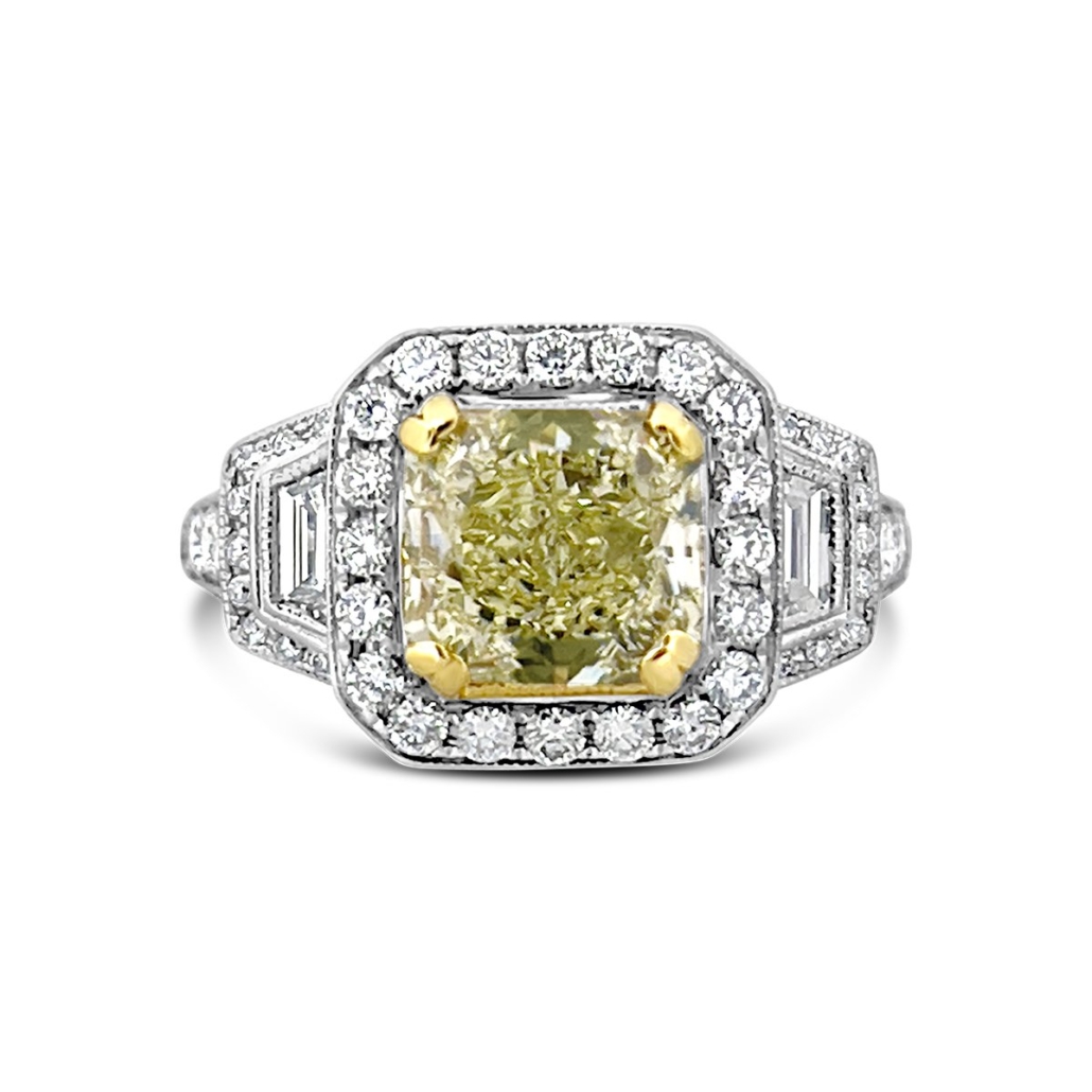 Paula, A Fancy Yellow Diamond and Platinum Custom Engagement Ring, 1780-11
