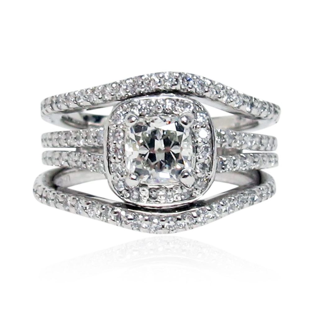 Erin, A Cushion Cut Platinum Engagement Ring 1587-11
