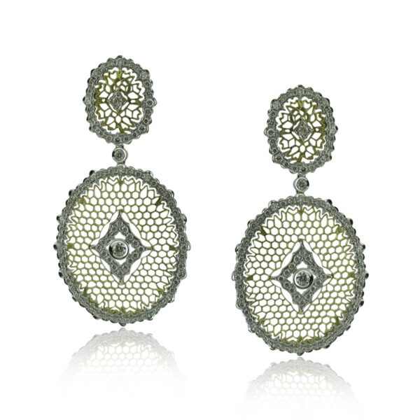 Diamond Honeycomb Earrings 1658-24