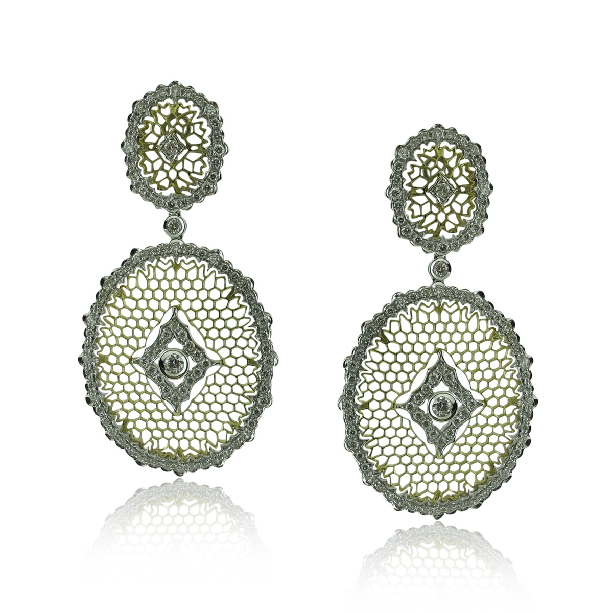 Diamond Honeycomb Earrings 1658-24