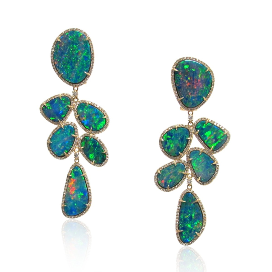 Intense Boulder Opal and Diamond Drop Earrings 1677-24