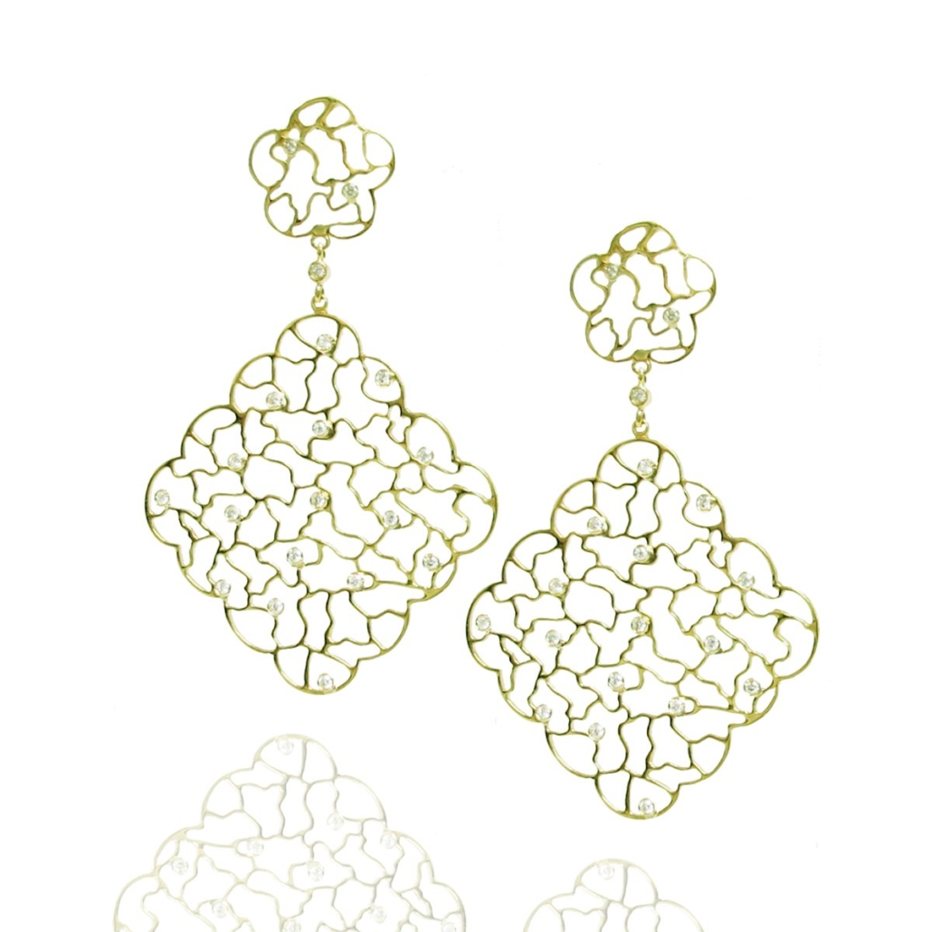 Map of Elegance: Diamond-Accented Square Dangle Earring 1685-24 6919
