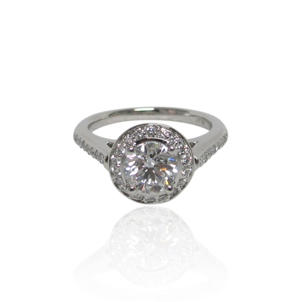 Emily, A Platinum GIA Certified Diamond Halo Engagement Ring 1786-11