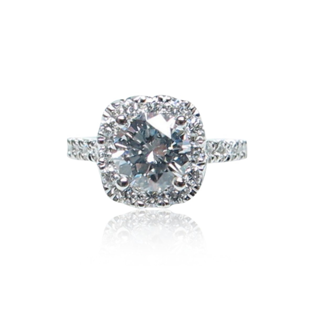14k W Isabelle: Diamond Halo Engagement Ring 1627-11