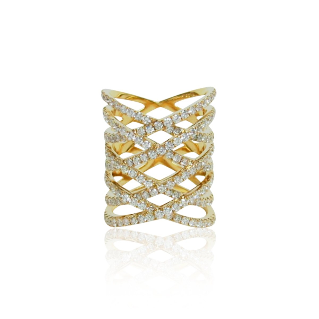 18k Y Diamond Celebrations Statement Ring in Yellow Gold 1668-13