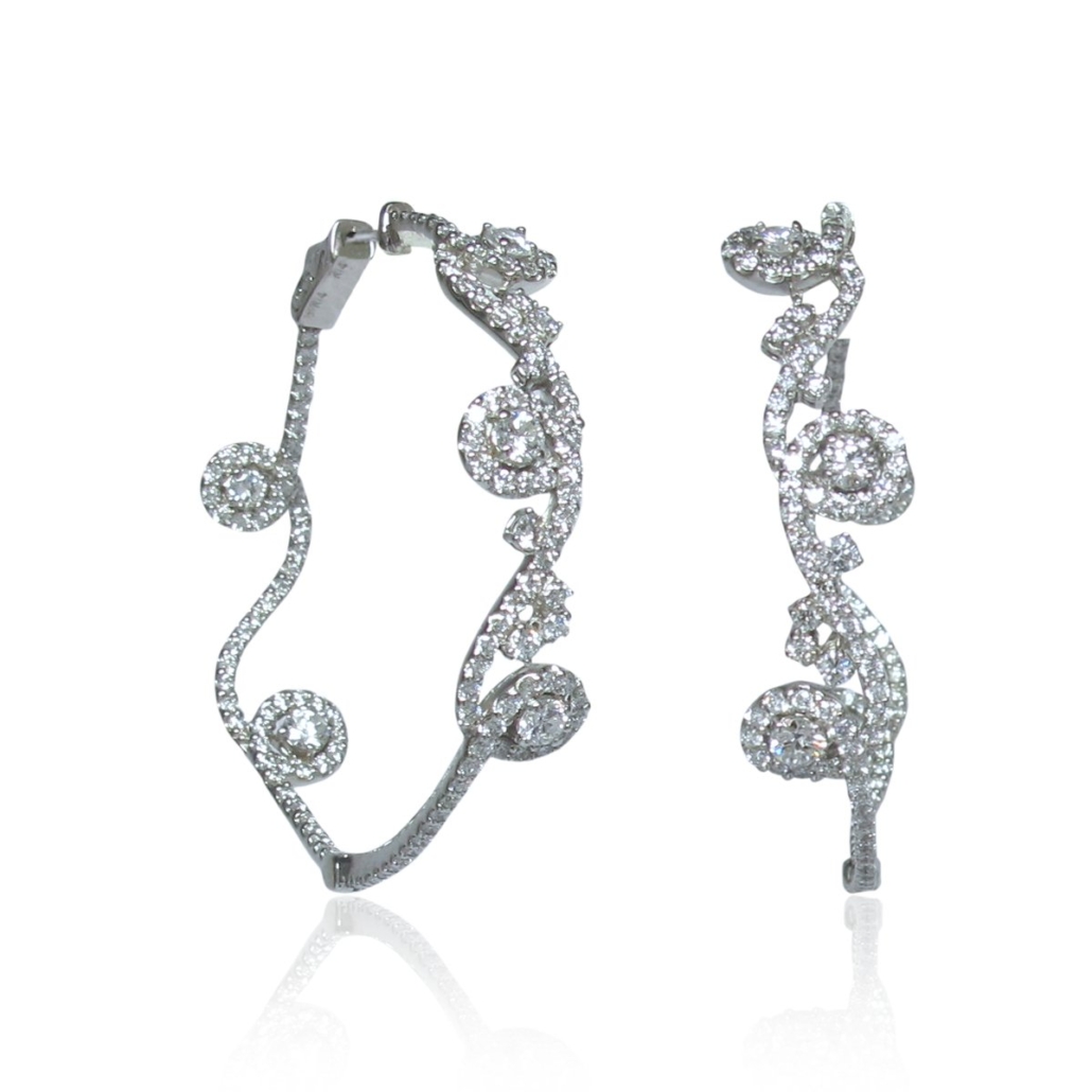 Swirling Love Diamond Hoops 1464-23