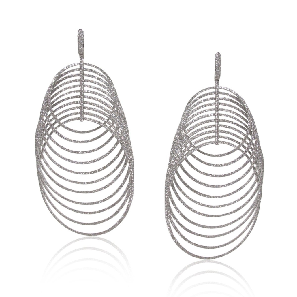 Elegant Diamond Circles: Drop Earrings 1590-24