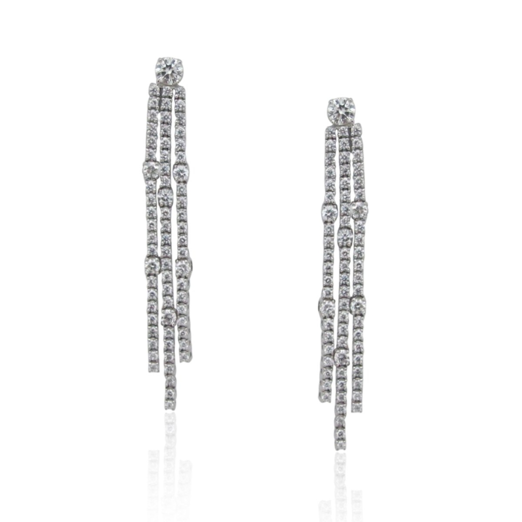 Three Rows of Diamond Earrings 1773-24