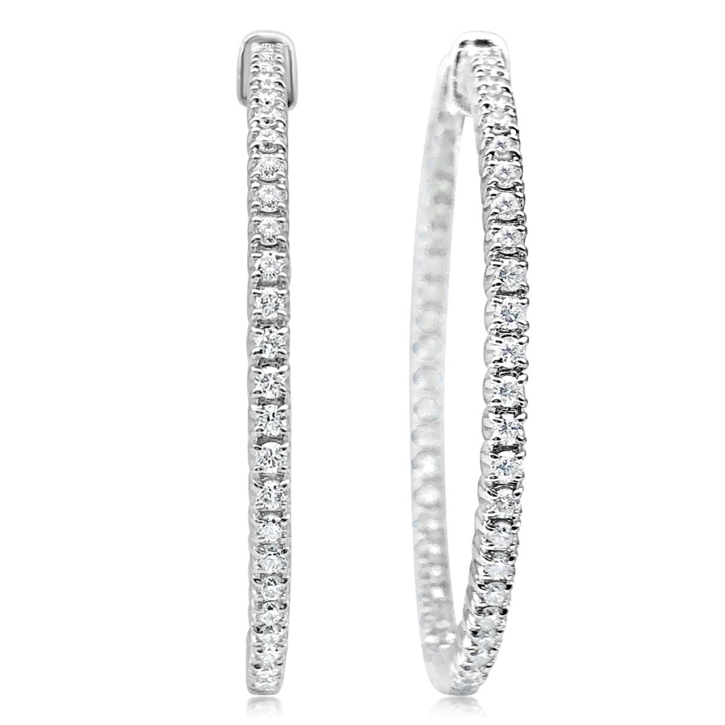 The Ultimate Inside Out Diamond Hoops, 2.75 Carats Total Weight, 1461-23 7047