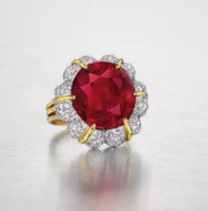 The Jubilee Ruby, a 15.99 ct. Burmese ruby and diamond ring sets a record at Christie’s
