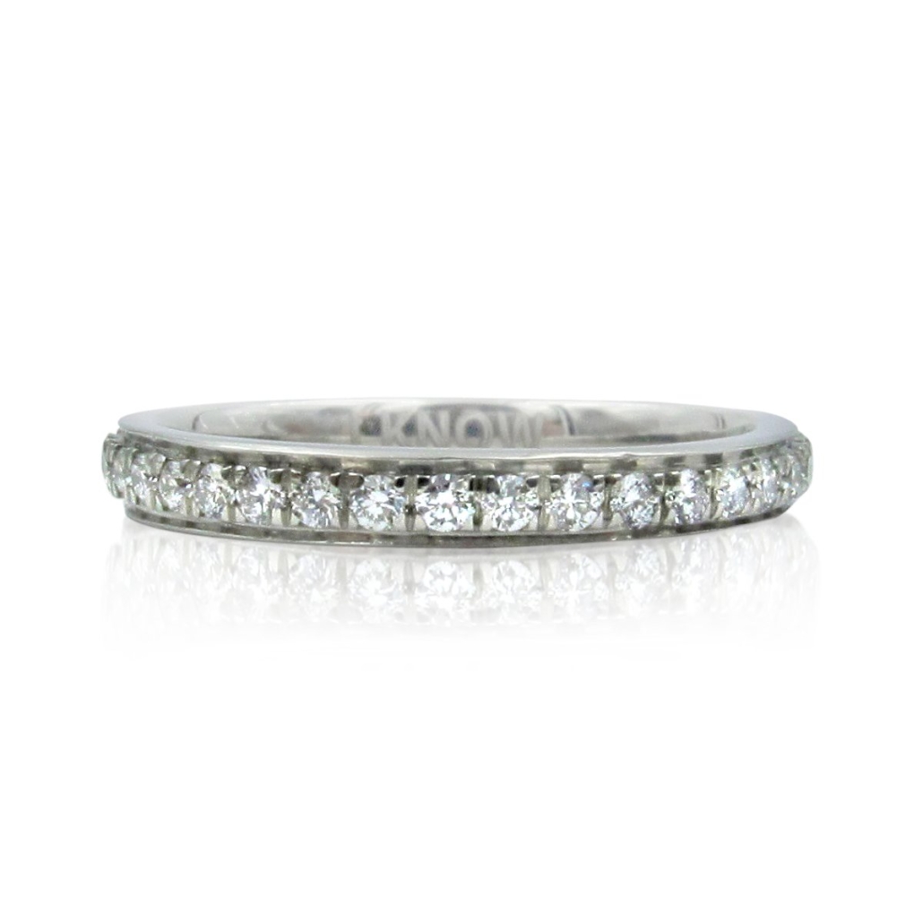 14k W 1.8MM Eternity Wedding Band “I KNOW” 1443-12