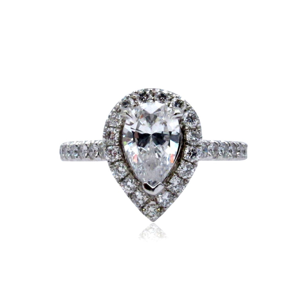 Timeless Pear Diamond Cathedral Ring 1459-11