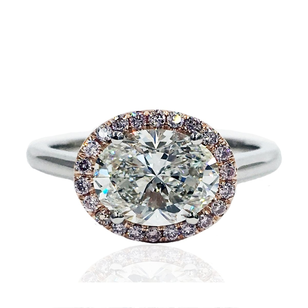 18kR Plat Love’s Halo Engagement Ring 1486-11