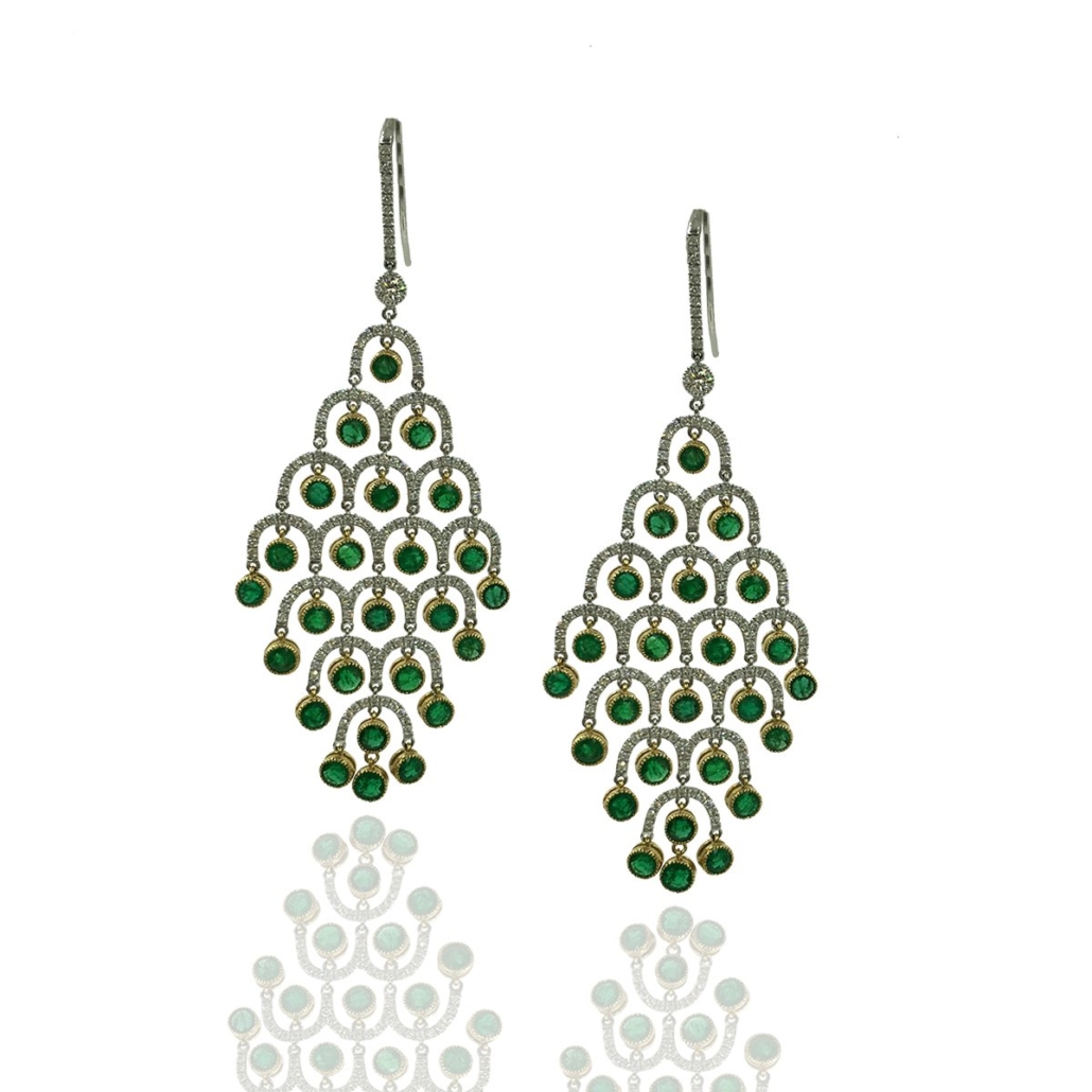 Emerald Chandelier Earrings 1514-24