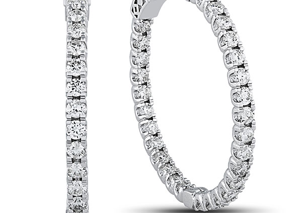 Diamond Hoop Earrings, Diamond Jewelry, Holiday 2017, Grants Jewelry, Gift Guide, Christmas Gift, Hanukah Gift, Diamond District