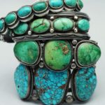 Turquoise jewelry: Old and new turquoise and silver Navajo bracelets. Image by Silverborders, used here under a Creative Commons license.