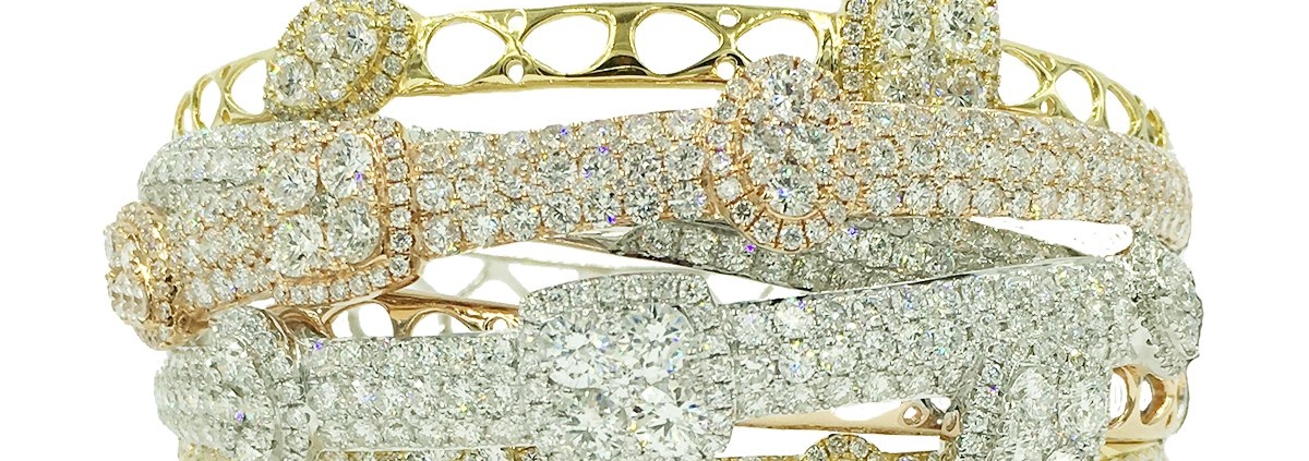 Stacked Diamonds and Gold Sparkle in this bracelet.