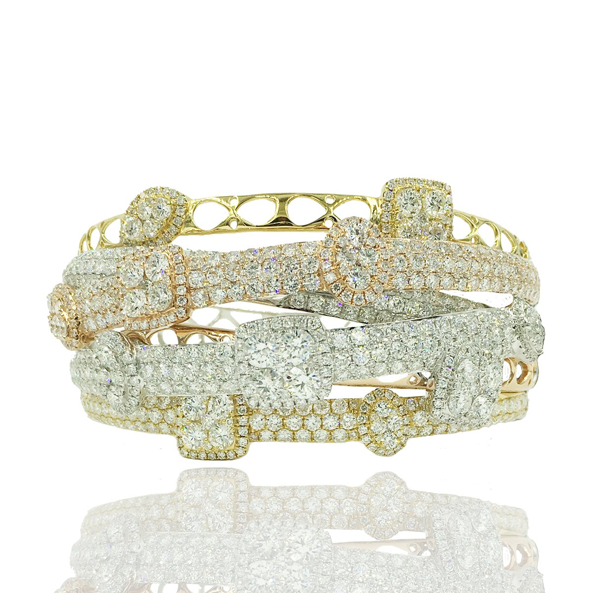 Stacked Diamonds and Gold Sparkle in this bracelet.