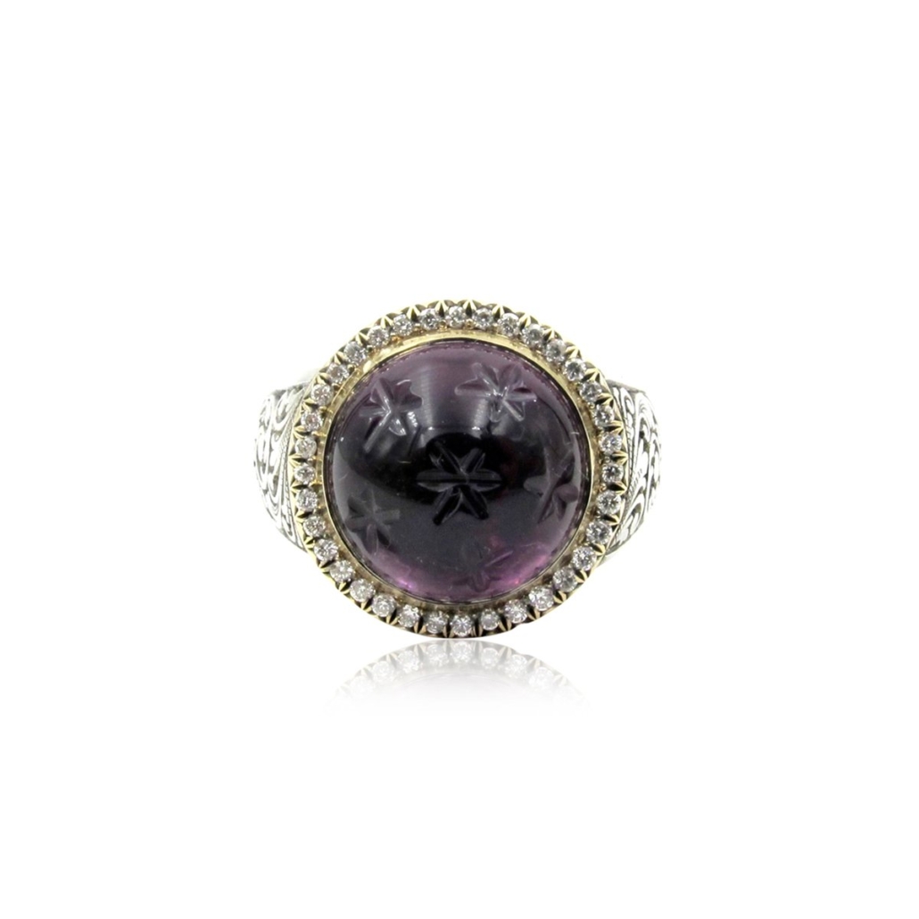 Amethyst Diamond Halo Ring 1442-13