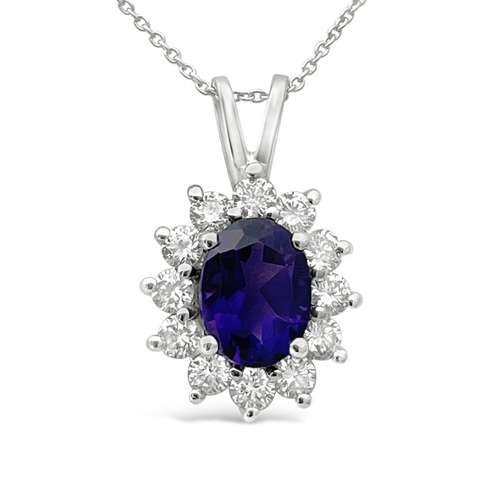 Amethyst & Diamond Pendant 1559-32 7271