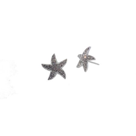 gold starfish 18kwg diamond stud dancing earrings