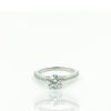 18K Plumb White Gold Cathedral Style Engagement Ring