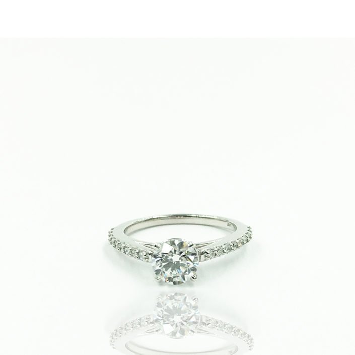 7286-11-F Feature New2 18K Plumb White Gold Cathedral Style Engagement Ring