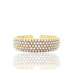 Ruby & Pearl Cuff Bracelet, 14K Yellow Gold