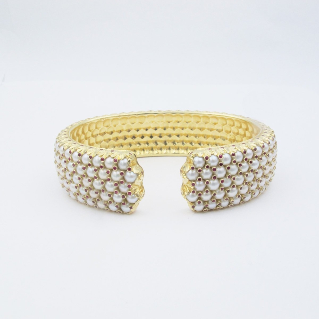 Ruby Pearl Cuff Inside