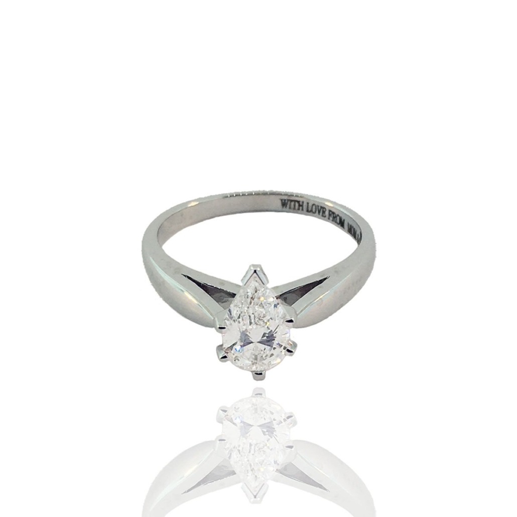 Katie, A Pear Shaped Solitaire Engagement Ring 1002-11 7300