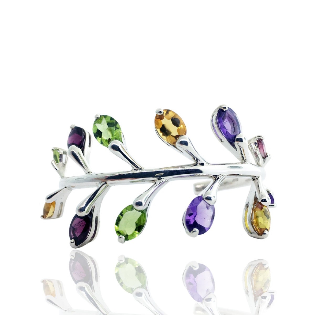 14k White Gold Pussy Willow Cuff Bracelet 1011-53