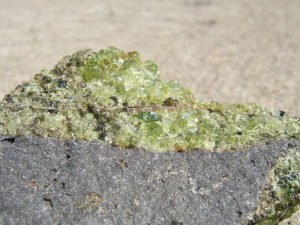 Peridot - Olivine - On Basalt