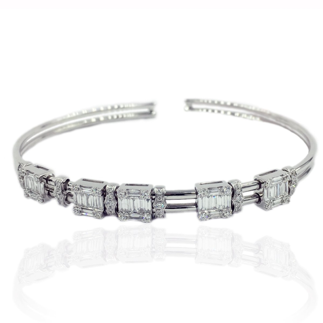 White Gold and Diamond Cuff Bracelet 1541-52 7267