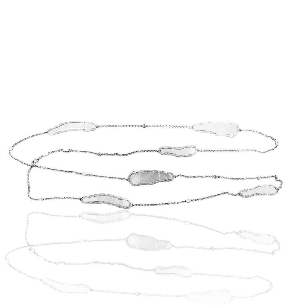 Ethereal Elegance, 18K WG Mother of Pearl and Diamond Necklace 1679-42 6912