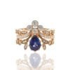 Blue Sapphire Engagement with Diamond Insert