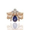 Blue Sapphire Engagement with Diamond Insert