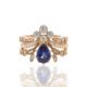 Blue Sapphire Engagement with Diamond Insert