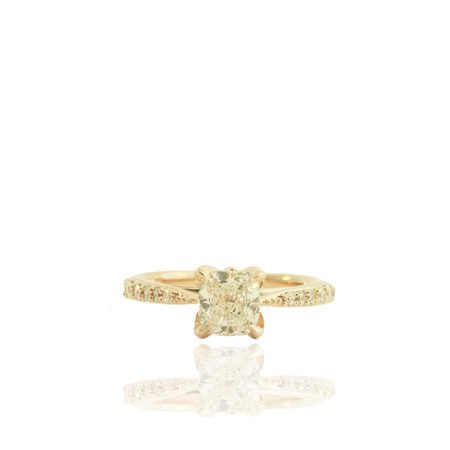 rose gold cushion cut engagement ring