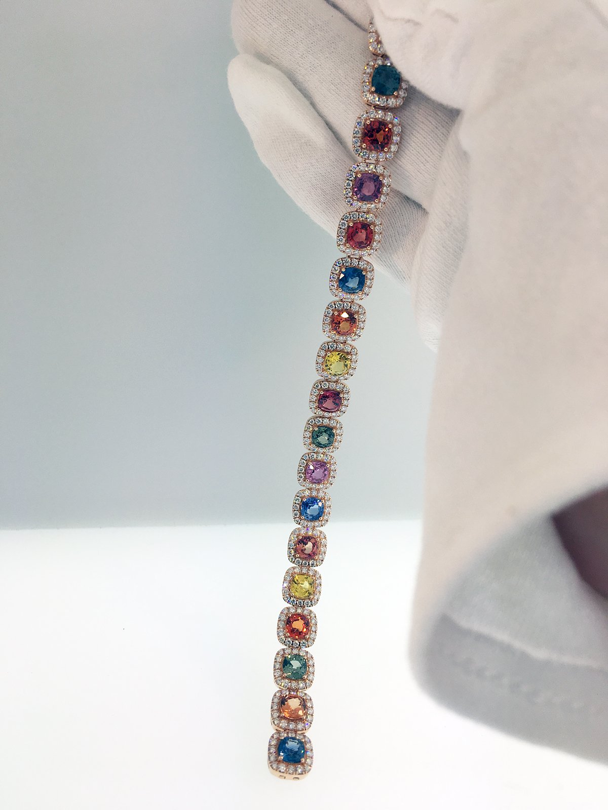 Shop Multi-coloured Bliss Sapphire 18K Gold Bracelet for Women | Gehna