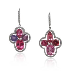 Lavender Sapphire and Pink Spinel Earrings