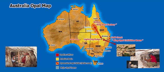 Australian Opal Map | Grants Jewelry