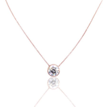 Rose Gold, Bezel Set, Diamond Pendant, NY Diamond District, Best Diamond Value, Custom Pendant, Custom Diamond Jewelry