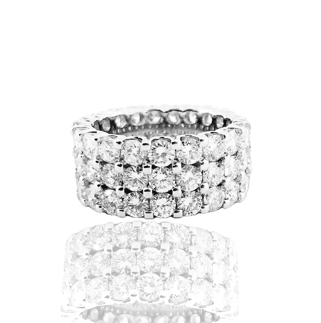 14kwg Three Row Diamond Eternity Band 1088-13 7336