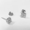 14k white gold diamond cluster studs