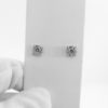 14k white gold diamond cluster studs