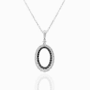 14K White Gold, 20 Days of Diamonds, Circle Pendant, Diamond District, Diamond Pendant, Fancy Black Treated Diamond, Fine Jewelry, Holiday 2017, holiday gifts, Natural Round Brilliant Diamond, NYC Jeweler