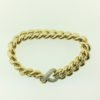 18 K Yellow Gold, Diamond Encrusted White Gold Link, High Polish Finish, Hidden Clasp, Fine Jewelry