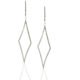 14K White Gold, Diamonds, Dangling Earrings, Lever Back, Diamond Shape