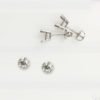 14 K White Gold, Diamond Stud Earrings, 4 Prong Basket Set, Screw Backs