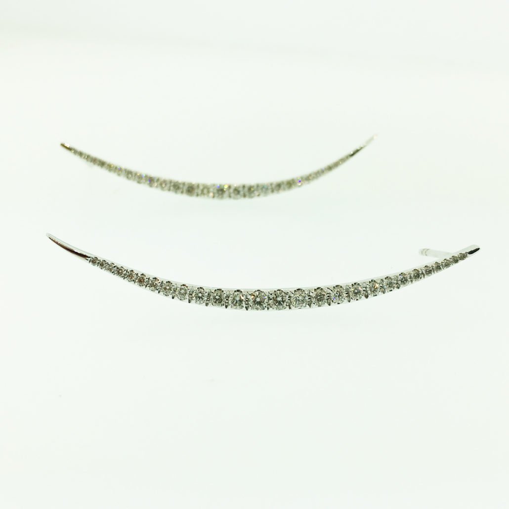 fine jewelry, diamonds, crescent shape, dangle